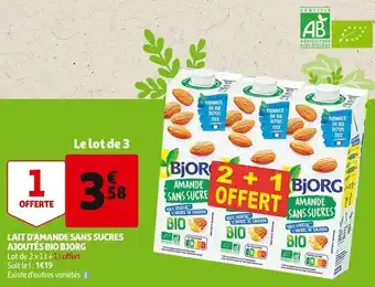 Auchan Bjorg lait d'amande sans sucres ajoutés bio offre