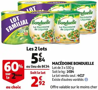 Auchan Bonduelle macédoine offre