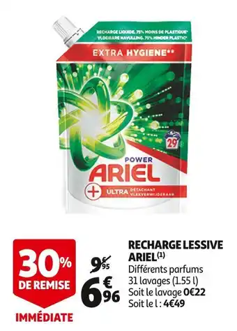 Auchan Ariel recharge lessive offre