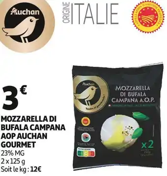 Auchan gourmet mozzarella di bufala campana aop