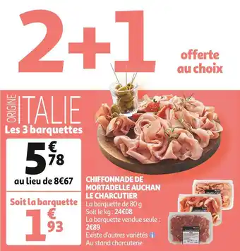 Auchan Auchan le charcutier chiffonnade de mortadelle offre