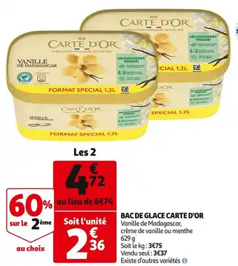 Auchan Carte d'or bac de glace offre
