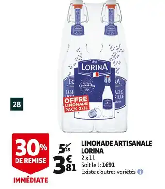 Auchan Lorina limonade artisanale offre