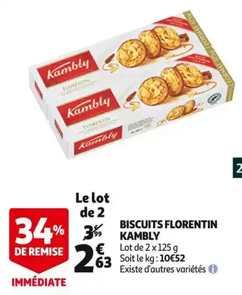 Auchan Kambly biscuits florentin offre