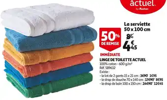 Auchan Actuel linge de toilette offre