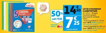 Auchan Clairefontaine lot de 5 koverbook offre