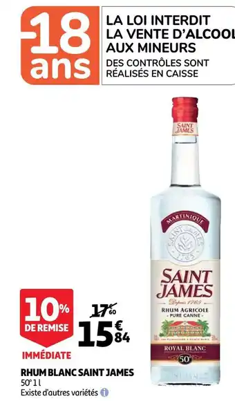 Auchan Saint james rhum blanc offre