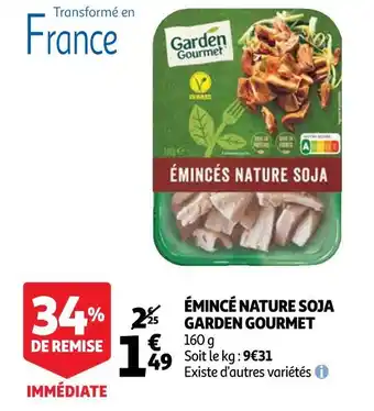 Auchan Garden gourmet émincé nature soja offre