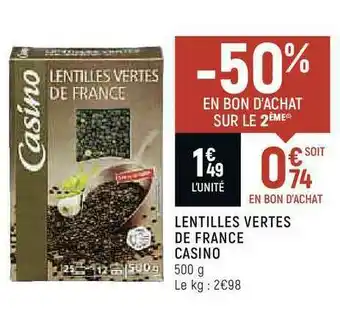 Casino Shop Lentilles Vertes De France Casino offre