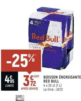 Casino Shop Boisson énergisante Red Bull offre