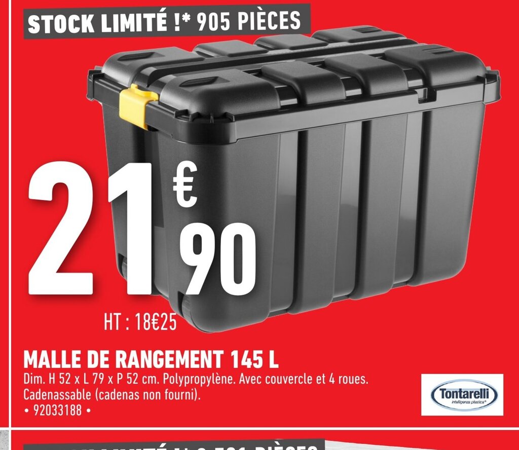 Promo Mallle de rangement 145 L chez Brico Cash