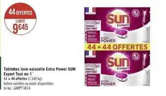 Tablettes lave-vaisselle extra power sun expert tout en 1