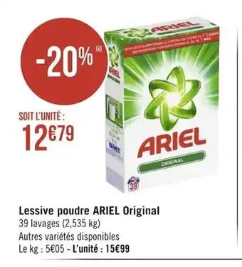 Géant Casino Lessive poudre ariel original offre