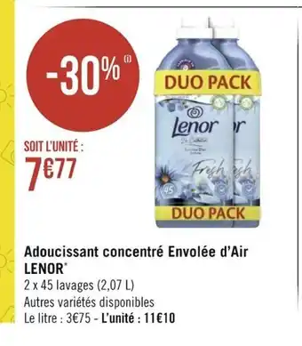 Géant Casino Adoucissant concentré envolée d'air lenor offre