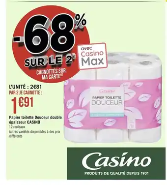 Géant Casino Papier toilette douceur double épaisseur casino offre