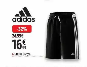 Intersport Short garçon adidas offre
