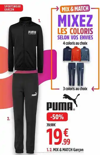 Intersport Mix & match garçon puma offre
