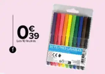 Carrefour 10 feutres de dessin offre