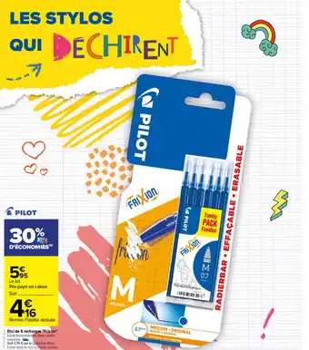 Carrefour Etui de 6 recharges "frixion" offre