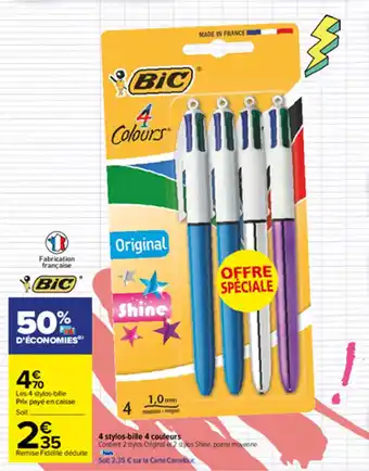 4 stylos-bille 4 couleurs