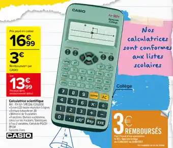 Carrefour Calculatrice scientifique offre