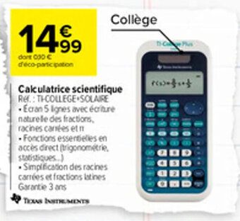 Carrefour Calculatrice scientifique offre