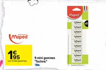 Carrefour 9 mini gommes "technic" offre