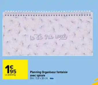 Planning organiseur fantaisie avec spirale