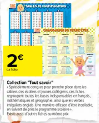 Carrefour Collection "tout savoir" offre