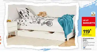 Carrefour Lit banquette blanc leonie offre