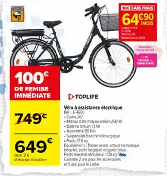 Carrefour Vélo à assitance électrique offre