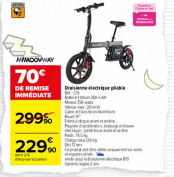 Carrefour Draisienne électrique pliable offre