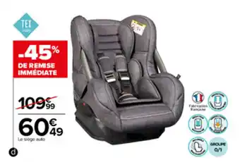 Carrefour Siège-auto groupe 0/1 offre