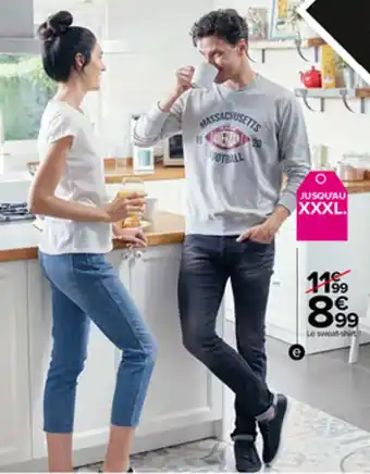 Carrefour Sweat-shirt imprimé homme offre