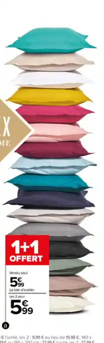 Carrefour Linge de Lit Uni Coton offre