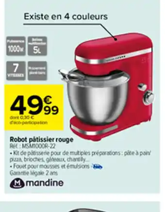 Carrefour Robot Pâtissier Rouge offre