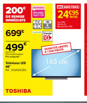 Carrefour Toshiba Téléviseur LED 4k offre