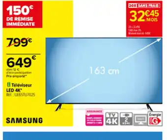 Carrefour Samsung téléviseur Led 4k offre