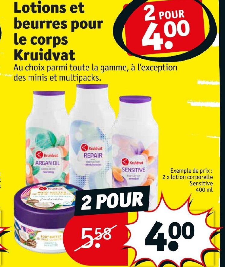 Promo Lotions Et Beurres Pour Le Corps Kruidvat chez Kruidvat