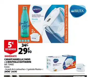Auchan Carafe Marella 2 Mois +1 Bouteille Isotherme offre