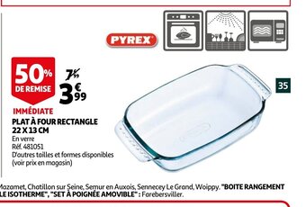 Auchan Plat à four rectangle 22x13cm offre