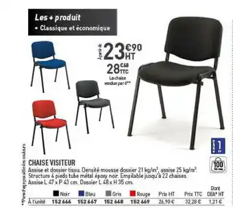 Hyperburo Chaise Visiteur offre