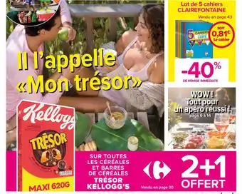 Carrefour Céréales et barres de céréales trésor kellogg's offre