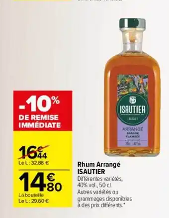 Carrefour Rhum arrangé isautier offre
