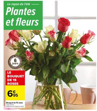 Carrefour Bouquet de 15 roses offre