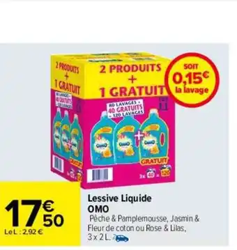Carrefour Lessive liquide omo offre