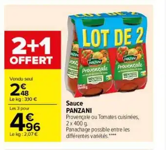 Carrefour Sauce panzani offre