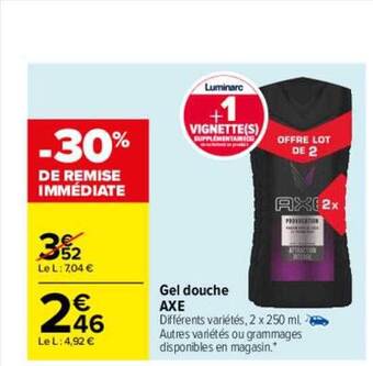 Carrefour Gel douche axe offre