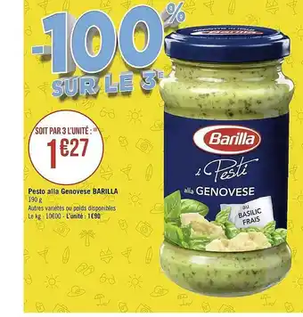 Géant Casino Pesto alla genovèse barilla offre