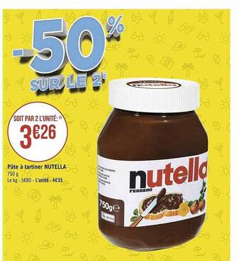 Géant Casino Pâte à tartiner nutella offre